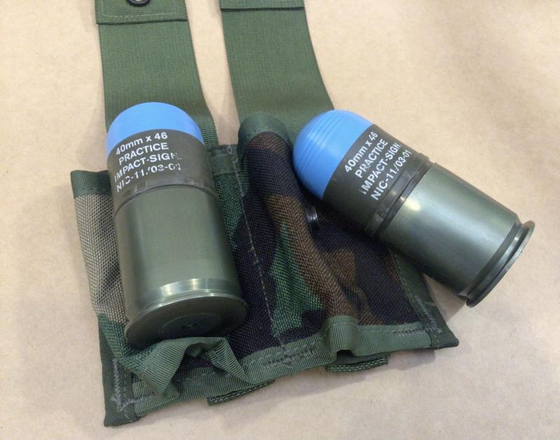 40mm Practice Grenades in Twin Carry Pouch.