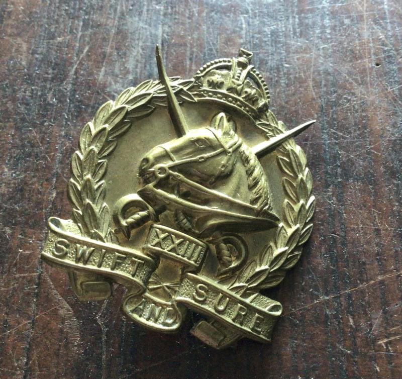 1930-42 23rd Light Horse Regiment Hat Badge