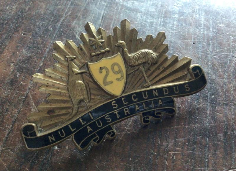 1930-42 29th Infantry Battalion Hat Badge