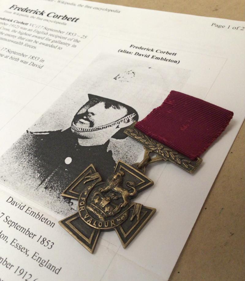A Period Replacement Victoria Cross to Pte Frederick Corbett King's Royal Rifle Corps