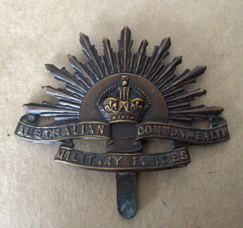 WW1 Rising Sun Hat Badge