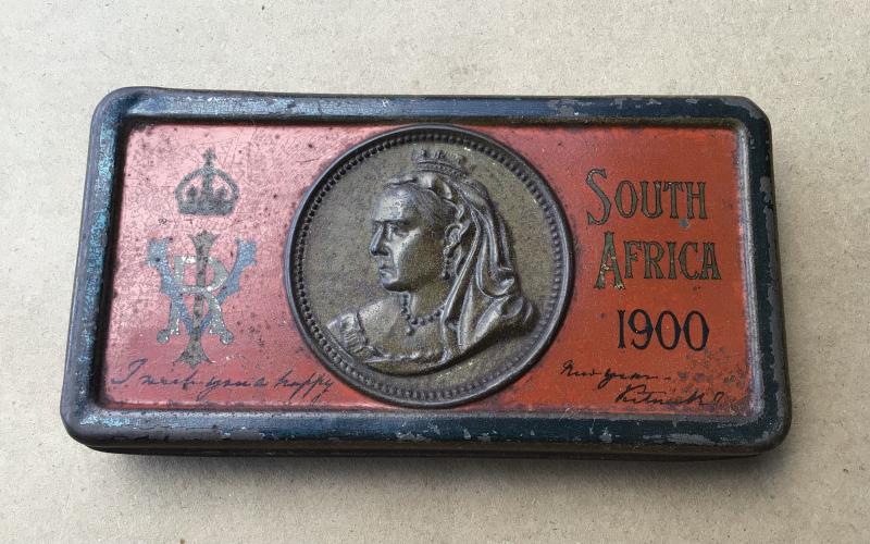 Boer War Queen Victoria Chocolate Tin with Chocolate Contents