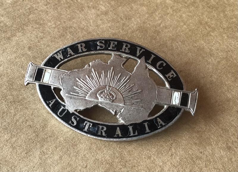 WW1 “War Service Australia” Women’s Collar Brooch  - AIF. HQ London