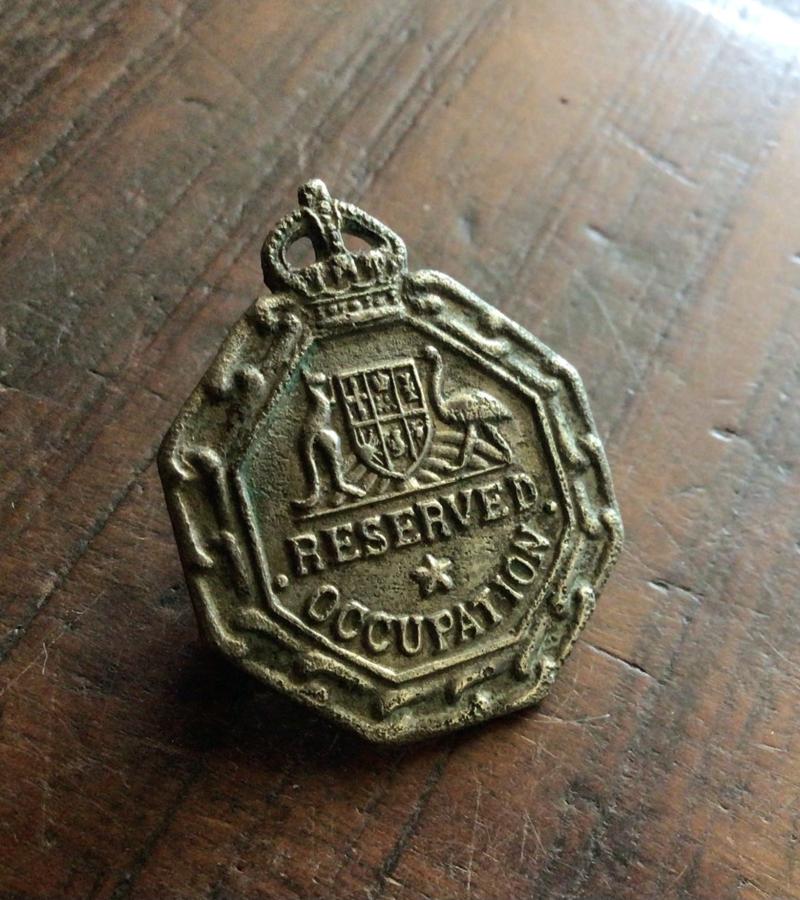 Australia WW2 Reserved Occupation Exemption Lapel Badge