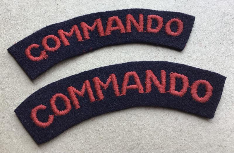 WW2 Royal Marine Commando Cloth Shoulder Titles