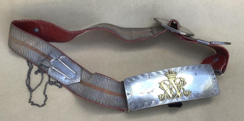 William IV Period Cavalry Yeomanry Officers Cross Belt and Cartouche