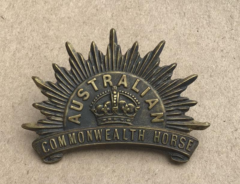 Boer War Australian Commonwealth Horse 2nd Pattern Rising Sun Hat Badge