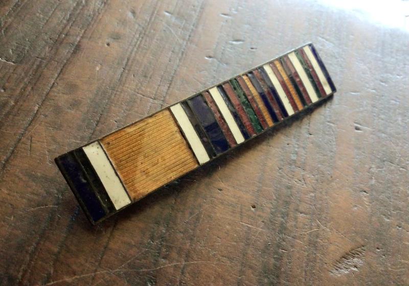 WW1 Enamelled Ribbon Bar with Unofficial Victory Medal Ribbon