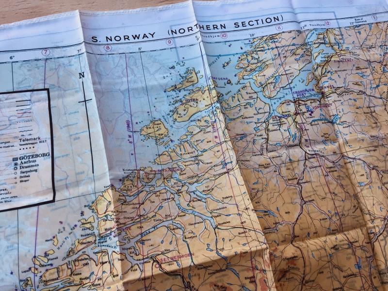 WW2 RAF Silk Escape and Evasion Cloth Map