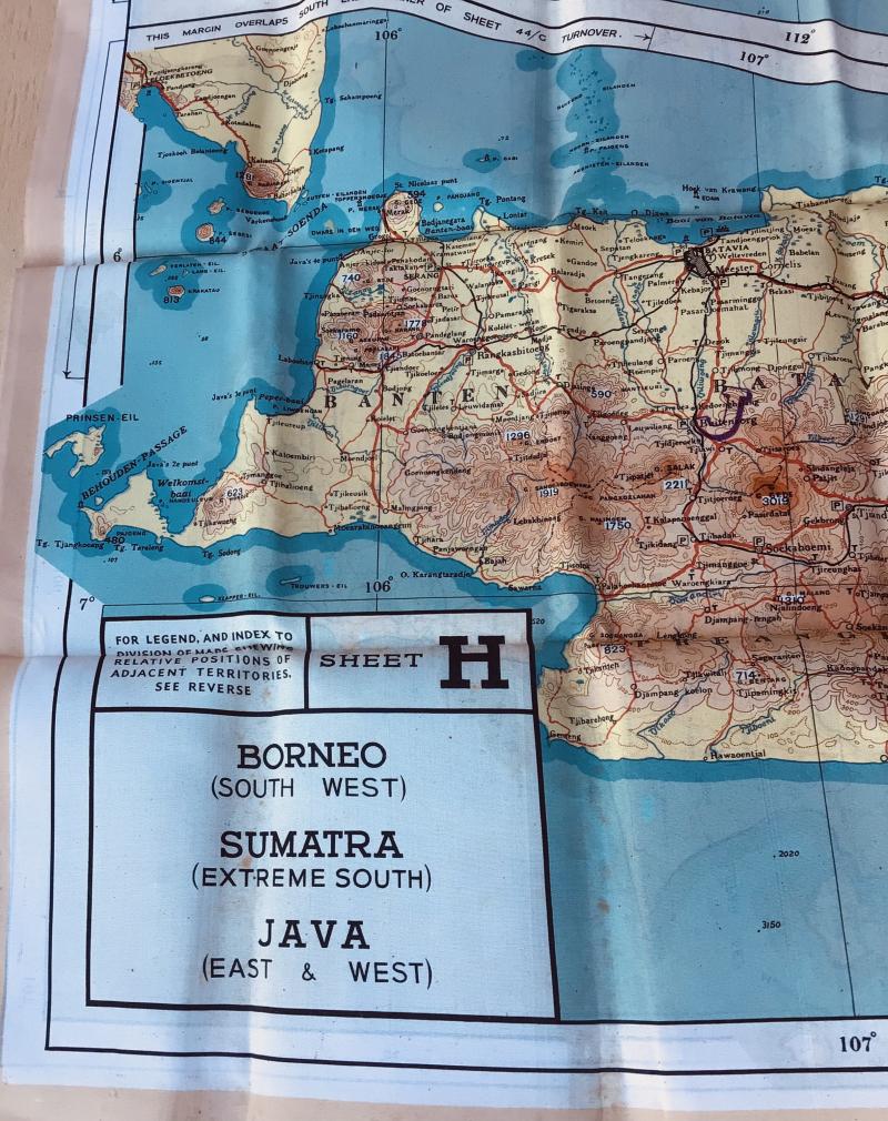 WW2 US AAF Silk Escape and Evasion Cloth Map