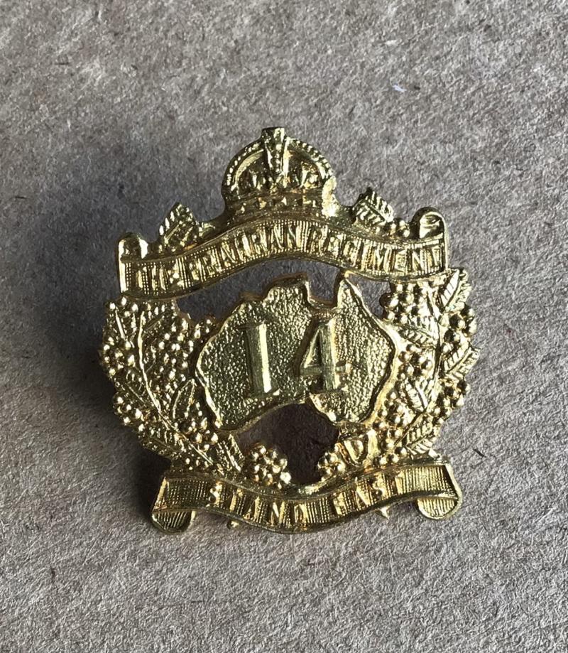 1930-42 14th Infantry Battalion Collar Badge