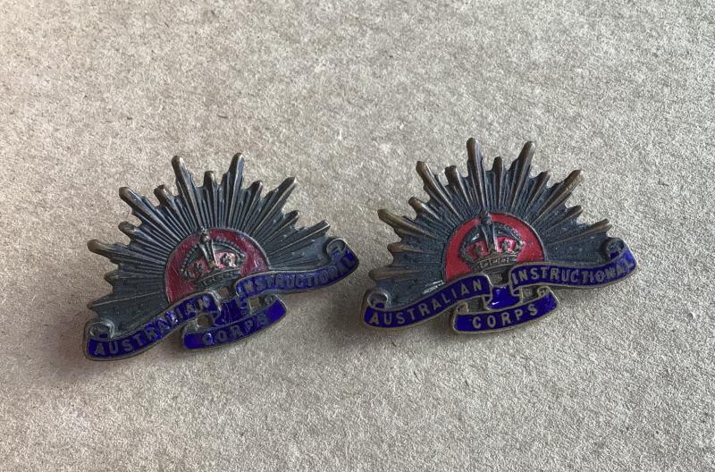 1930-42 Australian Instructional Corps Officers Collar Badges
