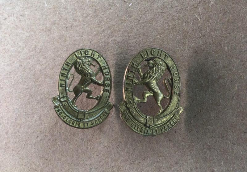 1930-42 9th Light Horse Regiment Collar Badges