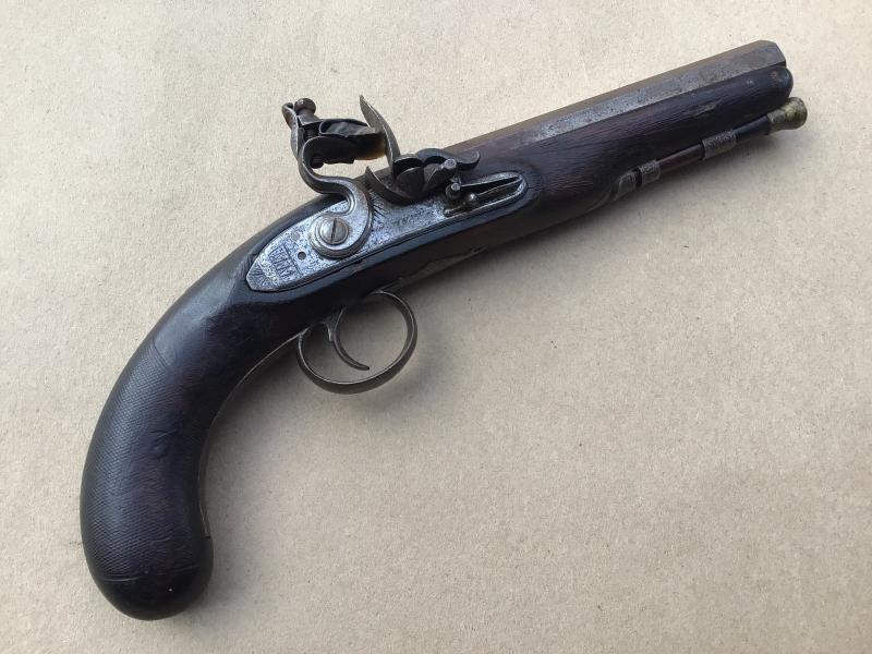 An English gentleman’s flintlock coat pistol. Circa 1775-1800