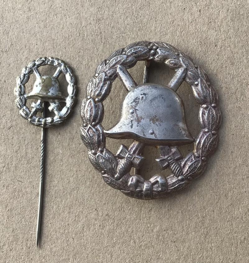 Germany WW1 Wound Badge in Silver with Miniature
