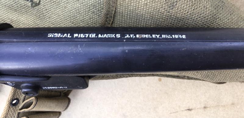 US WW2 USN Segley Flare Pistol, Holster and Cartridge Belt.