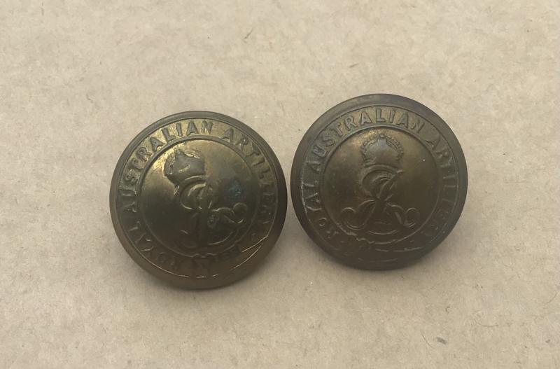 Royal Australian Artillery buttons, 1903 -1910