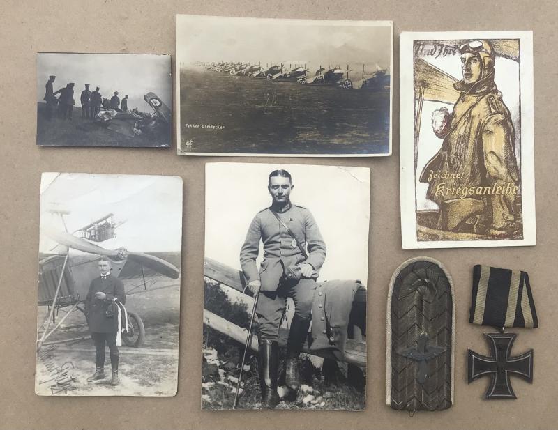 WW1 German Flying Corps Insignia and Photo Group