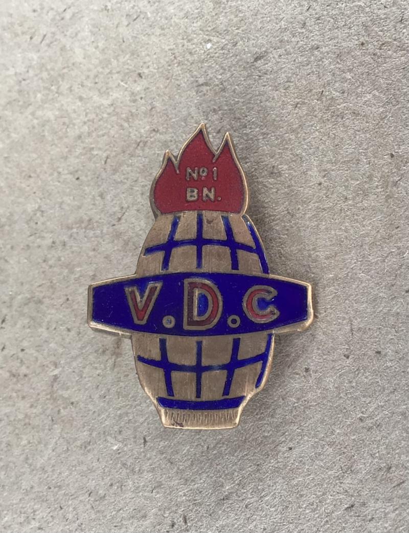 Australia WW2 “VDC” Regimental Lapel Badge