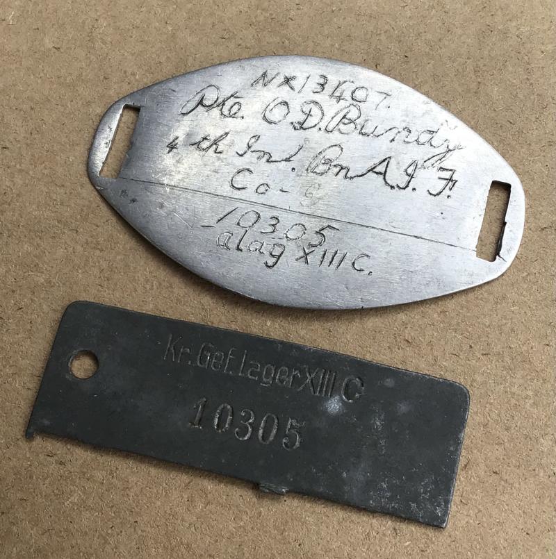 Australia WW2 Stalag XIII-C POW Identity Discs