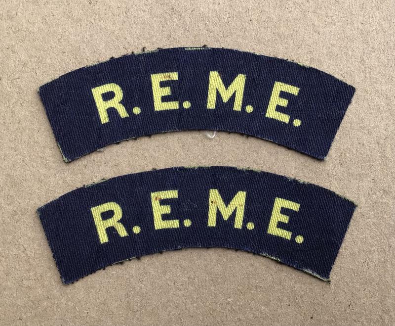 British WW2 REME Cloth Shoulder Titles
