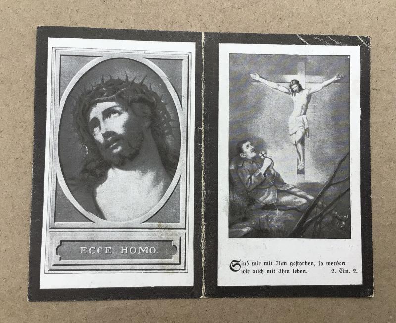 German WW1 Death Card