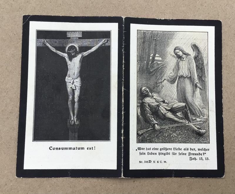 German WW1 Death Card