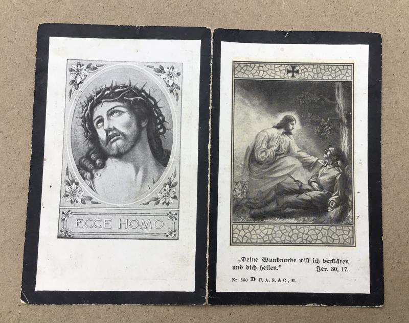 German WW1 Death Card