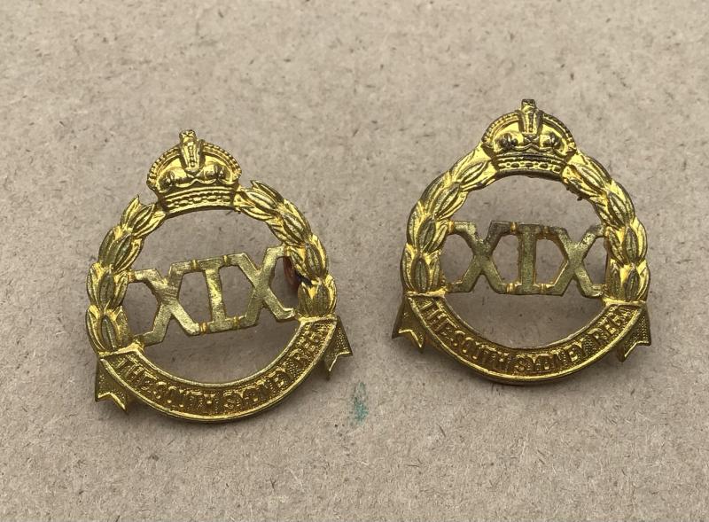 1930-42 19th Bn Collar Badges