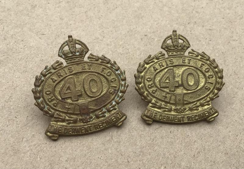1930-42 40th Bn Collar Badges