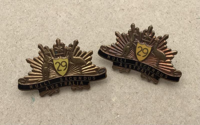 1930-42 29th Bn Collar Badges