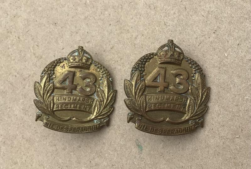 1930-42 43rd Bn Collar Badges