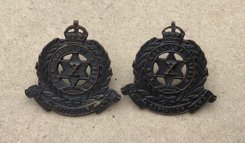 1930-42 10th Bn Collar Badges