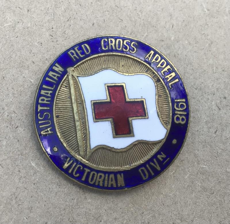 Australian WW1 1918, Red Cross Appeal Victorian division, lapel badge