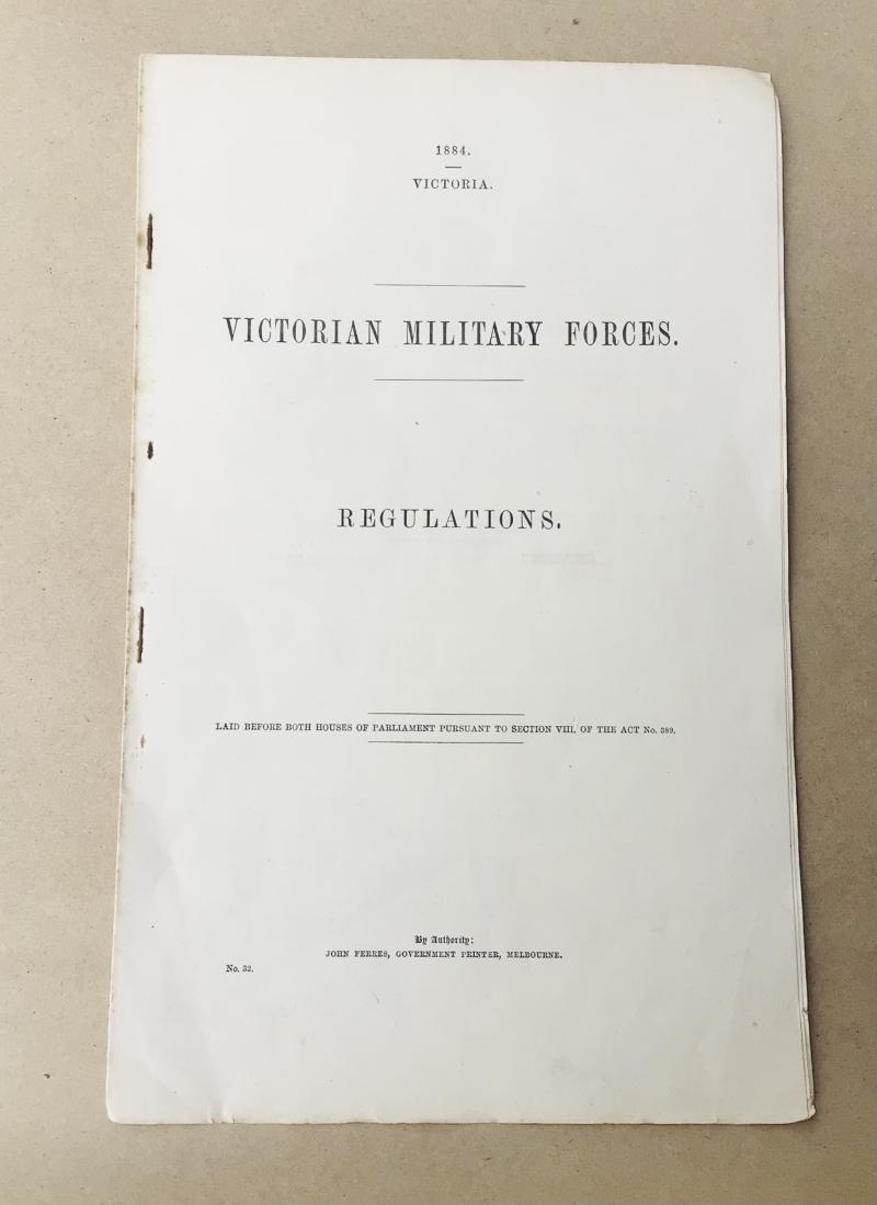 Australia Pre-Federation Government White Papers Victorian Military Forces Regulations
