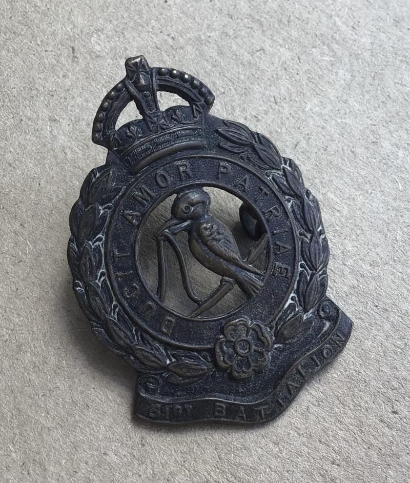1930-42 51st Infantry Battalion Hat Badge