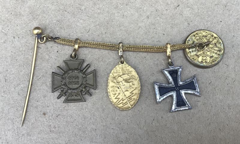 WW1 German Miniature Iron Cross Button Hole Group