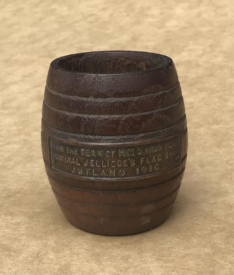 WW1 HMS Iron Duke Souvenir Tooth Pick Teak Barrel