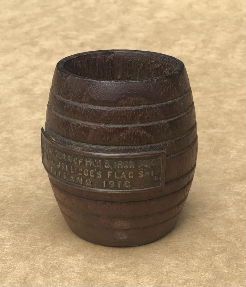 WW1 HMS Iron Duke Souvenir Tooth Pick Teak Barrel