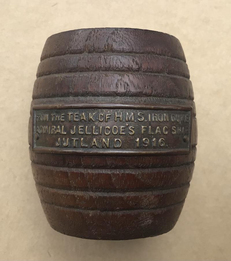 WW1 HMS Iron Duke Souvenir Tooth Pick Teak Barrel
