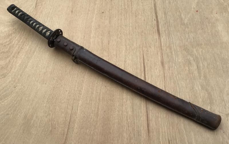 Japan WW2 A Signed Edo Period Army Officers Wakizashi Sword - PART 1