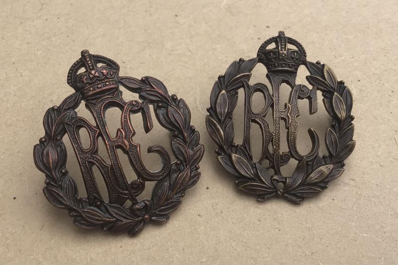 WW1 Royal Flying Corps Officers Collar Badges