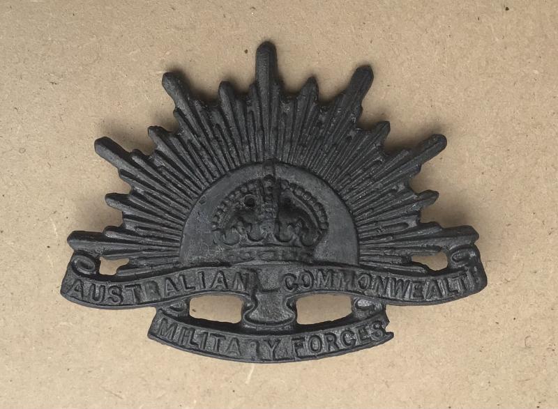 WW2 Field Made Rising Sun Hat Badge - Possibly POW Made.