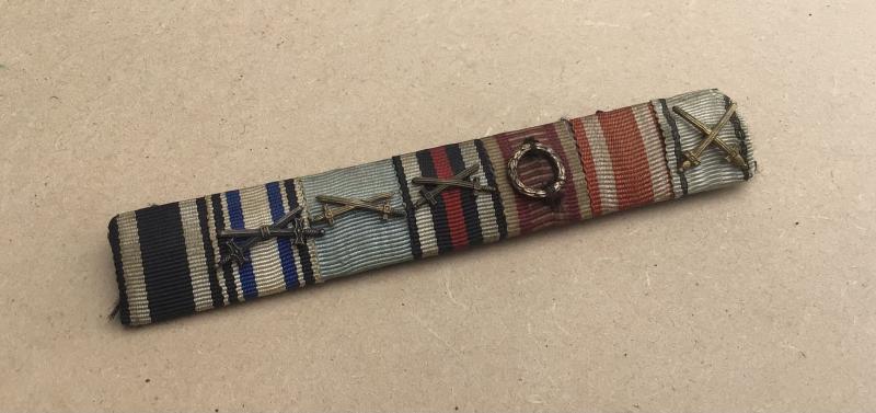 German WW1-WW2  7 Place Ribbon Bar