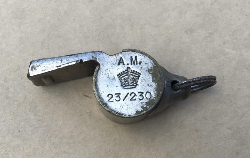 WW2 RAF Air Ministry Marked Whistle