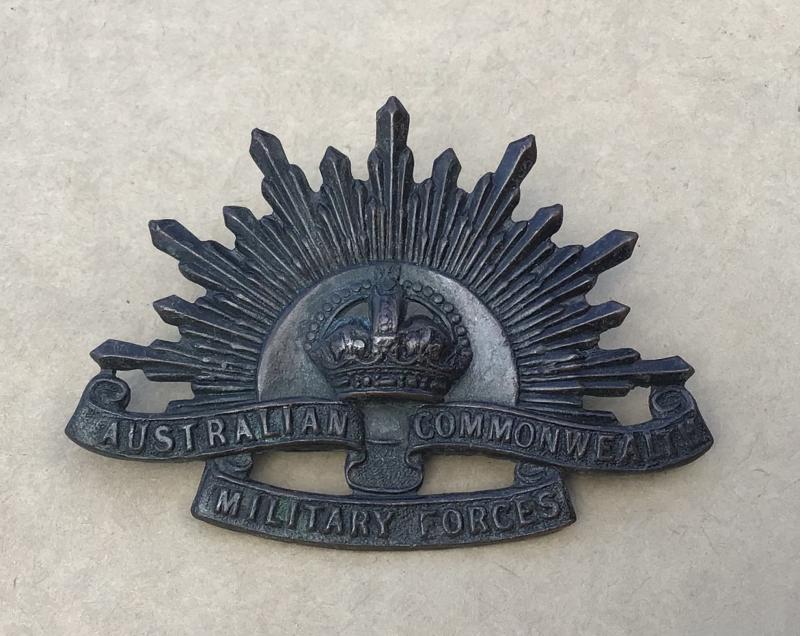 Australia WW2 Rising Sun hat Badge
