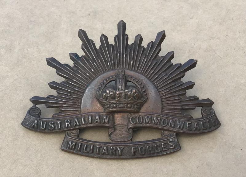 Australia c.1930's - WW2 Rising Sun Hat Badge.