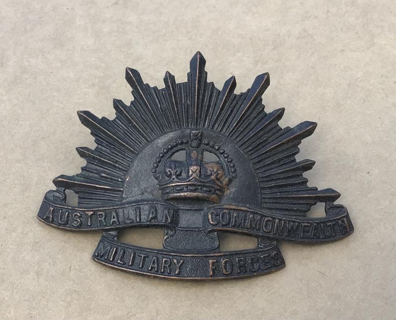 Australia c.1930's-WW2 Rising sun Hat badge