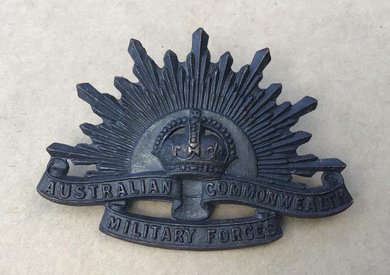 Australia WW2 Rising Sun Hat Badge.