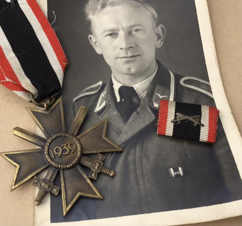 German WW2 1939 War Merit Cross 2nd Class and Photo